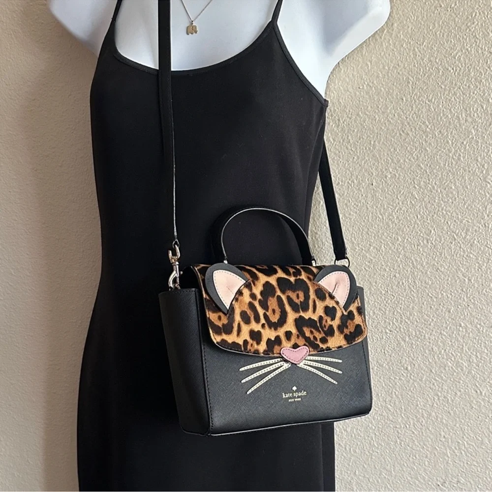 Kate Spade New York Run Wild Leopard Pink Kerrie Crossbody Satchel Purse NWOT - Picture 11 of 16
